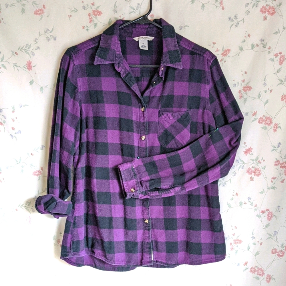 Field & Stream women's purple flannel, 100% cotton